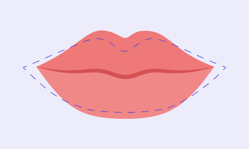 Heart-shaped lips