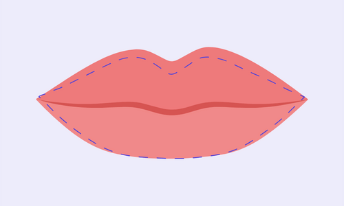 Top-heavy lips shape